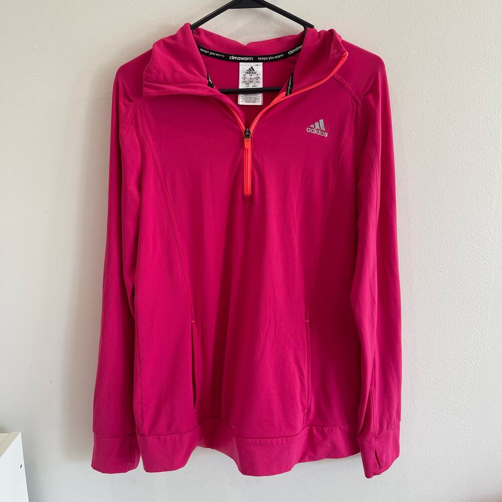 Women's Large Adidas Climawarm Half Zip Running Pullover